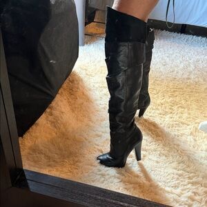 Jessica Simpson Black Over-or under the- Knee soft leather boots